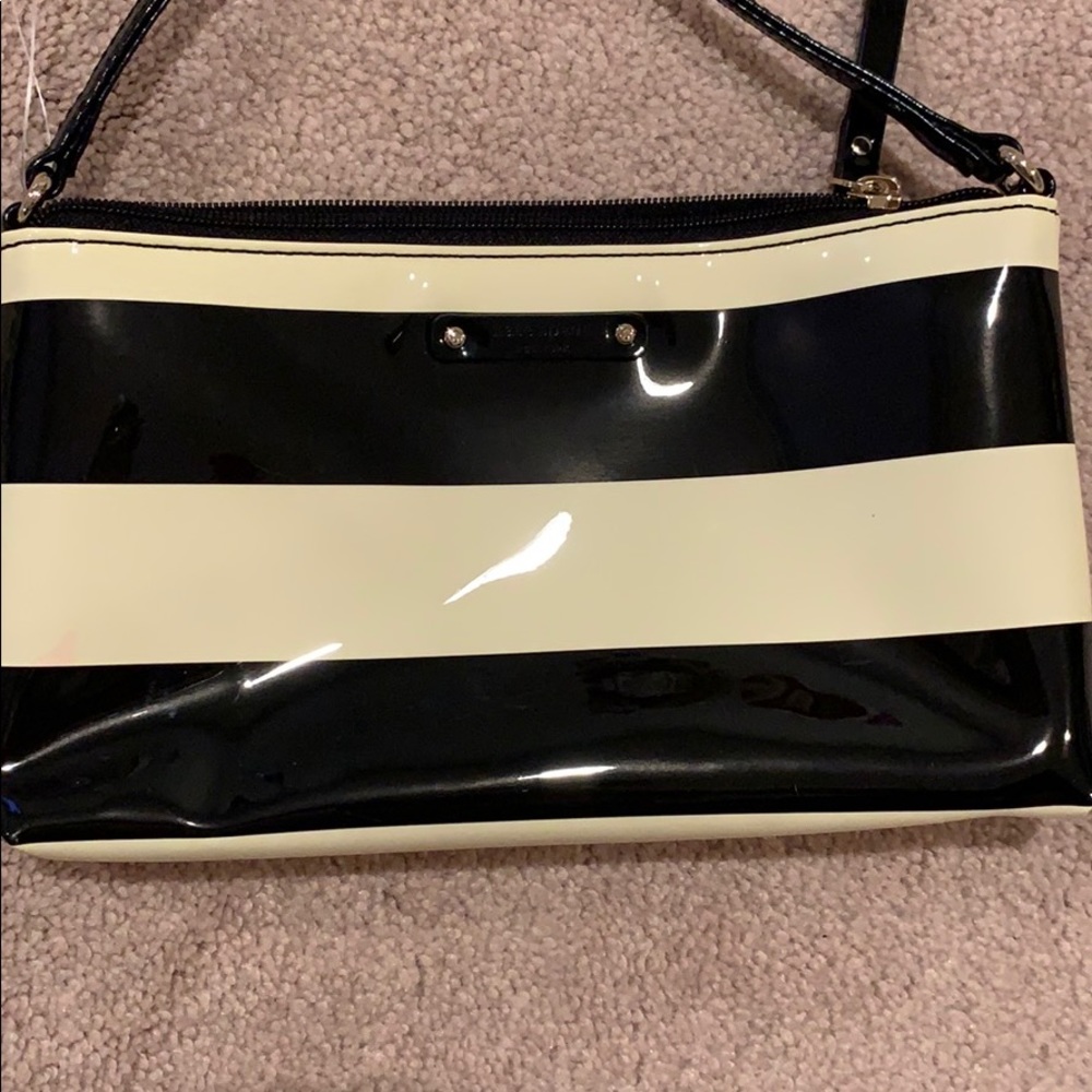 Black and ivory Kate spade bag stripe crossbody